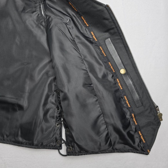A&H Apparel Womens Cowhide Motorcycle Classic Leather Vest Gun Pocket womens‎ XL - Picture 6 of 8